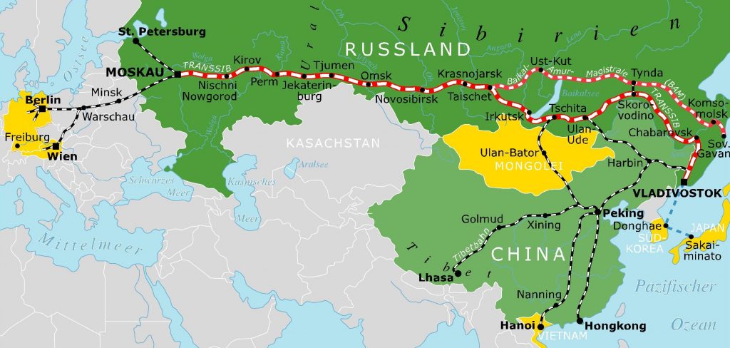 transsibirische eisenbahn moskau peking