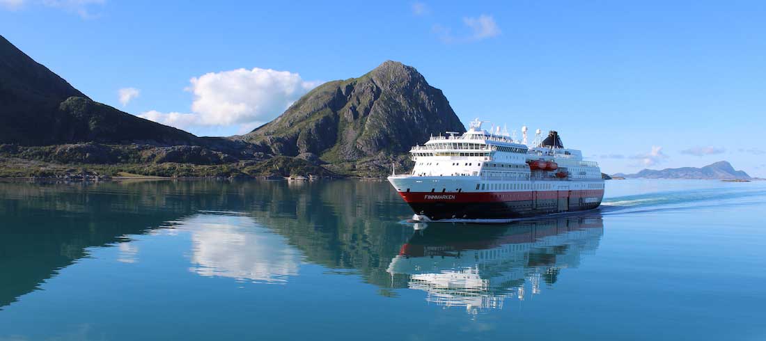 MS-Finnmarken-Norway-HGR. Unterwegs zum nächsten Stop auf den Hurtigruten.