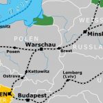 Gleisnost-Karte mit Zugverlauf-Westeuropa-Russland